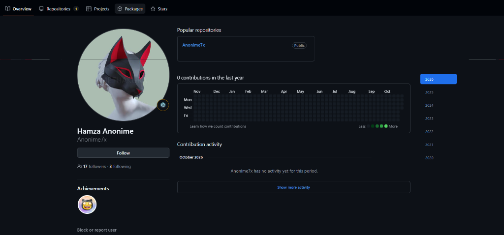 GitHub Profile of Anonime7x
